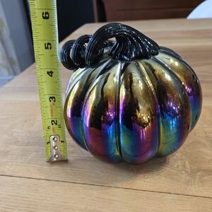 Iridescent Glass Pumpkin Decor